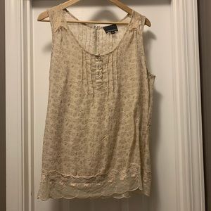 Cynthia Rowley sleeveless shell with lace detail